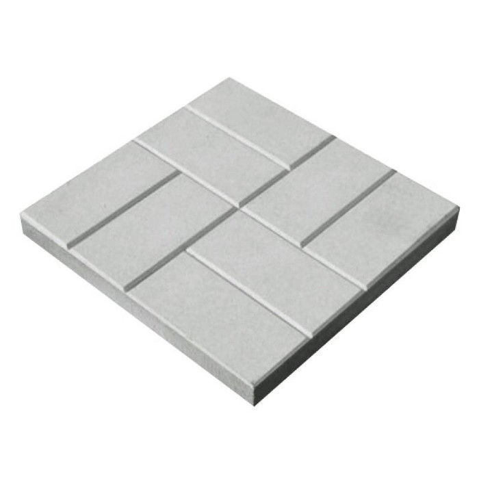 Тротуарная плитка 342 Механический завод 8 кирпичей Квадрат 500х500х70 мм, Белый